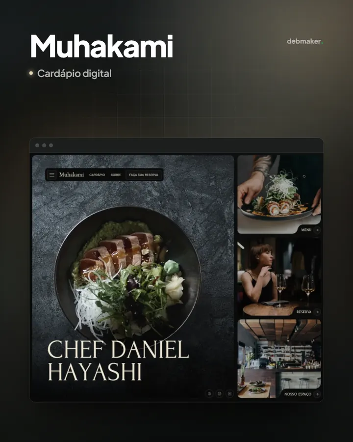 Cardápio digital para restaurante japonês Muhakami