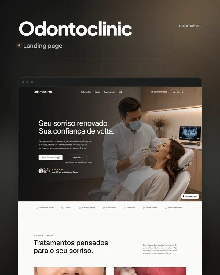 Landing page para dentista Odontoclinic